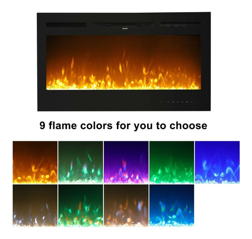 Chimenea Electrica Empotrable Con Iluminación Led De 101 Cms