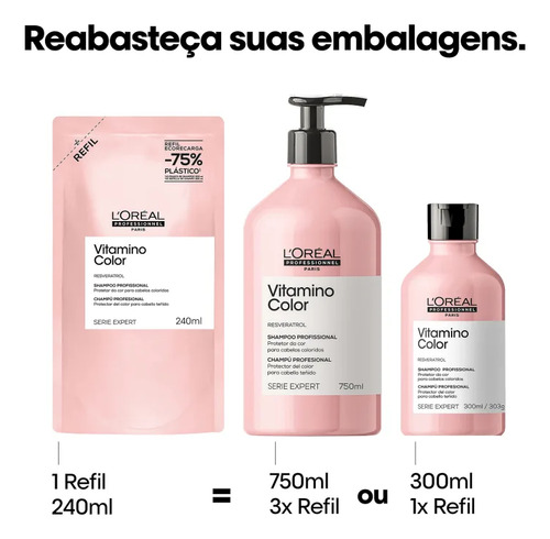 Refil - Shampoo L'oréal Professionnel Vitamino Color 240ml