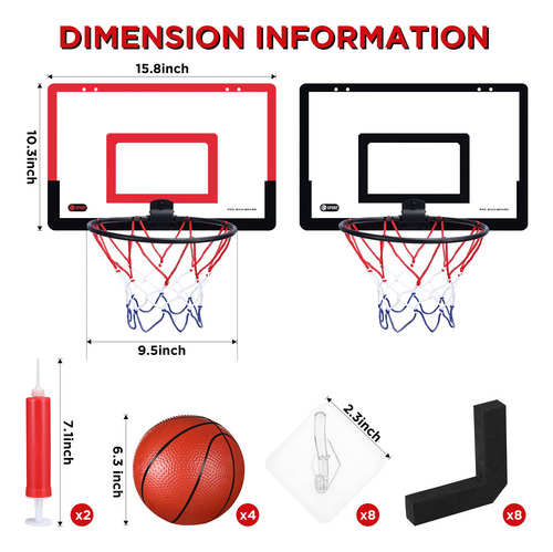 Mini Canasta De Baloncesto Sosation, 2 Unidades Con 4 Pelota
