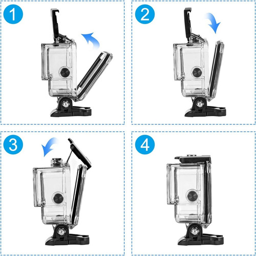 Imagen 7 de 10 de Carcasa Sumergible Para Camara Gopro Hero 11 10 9 Black 60mt