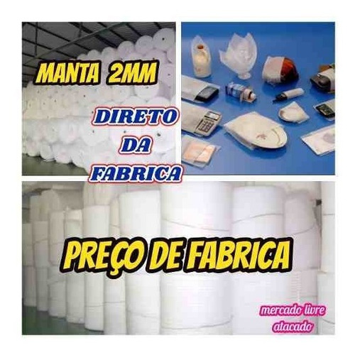Imagem 1 de 10 de Manta Acrilica Branca 2mm Polietileno Expandido Kit C/14mts²