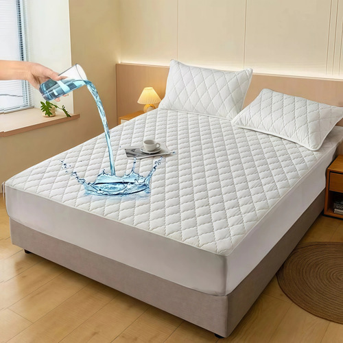 Protector De Colchón Impermeable 100% ,king Size 200x200 Cm Blanco King