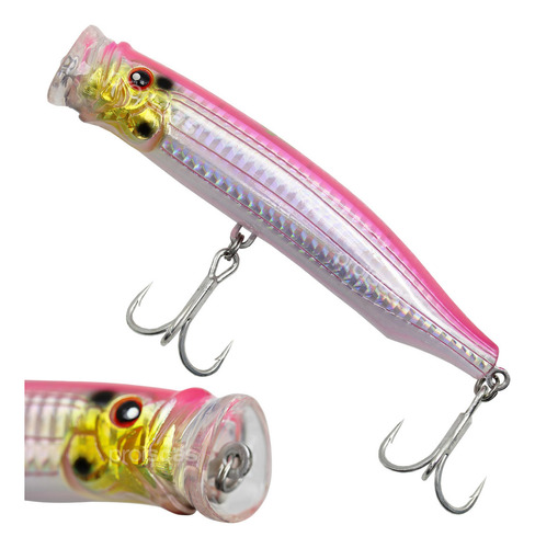 Isca Artificial Albatroz Popper Maguro 12cm 30g Tipo Feed Cor Rosa - 578