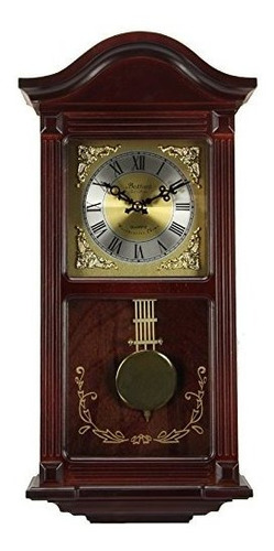 Reloj De Pared De Caoba Con Péndulo Y Campanillas