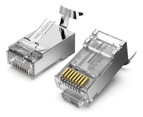 Ficha Red Plug Rj45 Cat7 Modular Ftp Metal X10 Vention