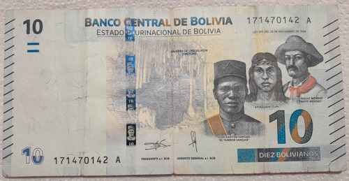 Billete 10 Bolivianos, Bolivia, 2018