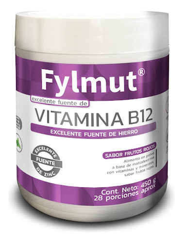 Fylmut Vitamina B12 Summa Sabor Frutos Rojos Frasco X 450 Gr