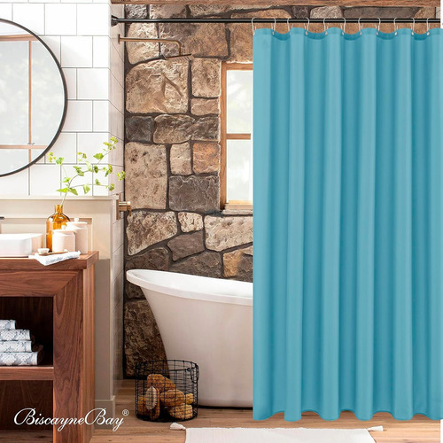 Cortina De Ducha Impermeable De Una Pieza 180*180cm Azul Cielo