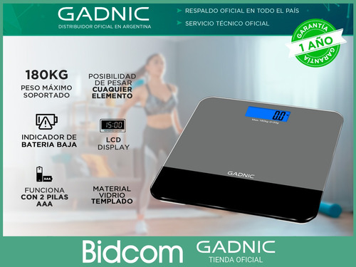 Imagen 2 de 9 de Balanza De Baño Digital Gadnic Profesional G02 Kilos Salud