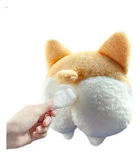 Porta Pañuelos De Peluche Cola Perro Mascota Corgi 