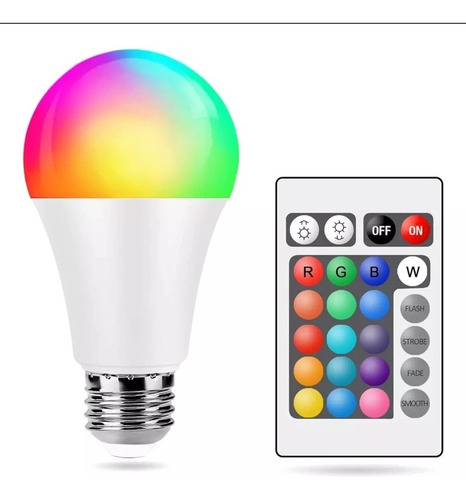 Lampara Led Rgb Luz Con Control Remoto Luces De Colores E27