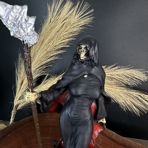 Imagen de la paloma girando la hoz de la calavera (p) - Umbanda Candomblé, color negro