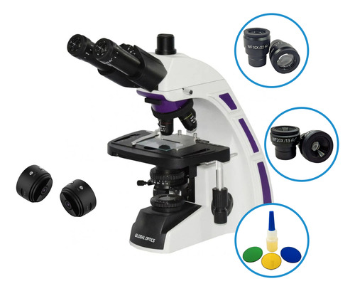 Microscópio Trinocular 2000x Acromatico + Câmera 2mp Wifi Hd