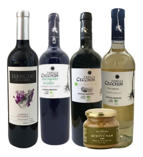 Imagen 1 de 7 de Combo Vinos Orgánicos Cecchin + Pasta Aceituna Lecumberri 2