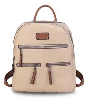 Comprar Mochila 3 Bosillos Al Frente Correas A Tono Dama Lincolns Memphis Color Nude Con Caramelo