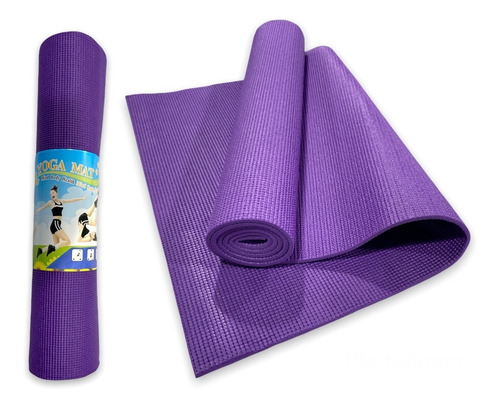 Colchoneta Premium Para Yoga Pilates Enrollable Violeta