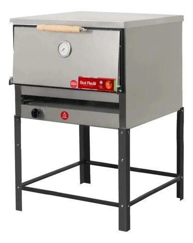 Horno Pizzero 12 Moldes Sol Real 608 Acero Inoxidable Gas Envasado