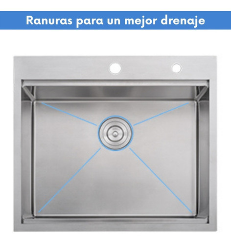 Imagen 5 de 10 de Pileta De A.inox 64x49x22 + Accesorios - Cagliari
