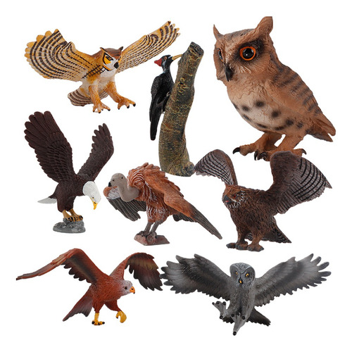 Aves Silvestres Animales Búho Águila Figurillas Modelo De