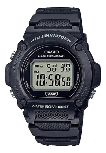 Reloj Casio W-219h-1 Sumergible Wr 50m