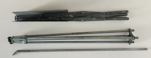 Antiguo Atril Porta Partitura De Musical En Metal, Plegable Plateado (Usado)