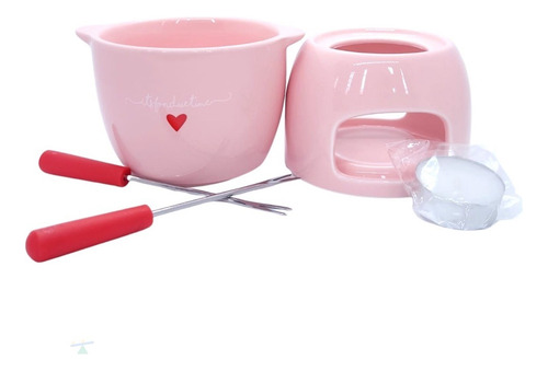 Conjunto Para Fondue E Xícaras Café Rosa L´amour Hauskraft