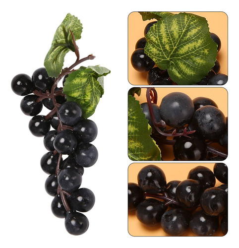 10 Cachos De Uvas Pretas Artificiales, Frutas Falsas, Home H