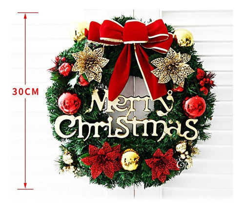 . Lazhu Christmas Wreath Hermoso Adorno Navideño For Puerta