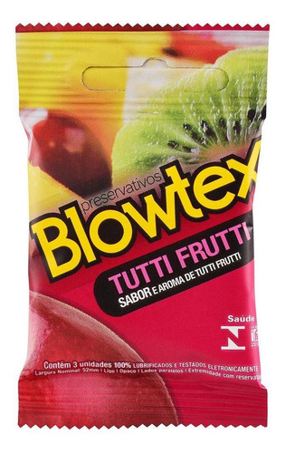 Kit 2 Pacotes Preservativo Blowtex Tutti-frutti C/ 3 Uni