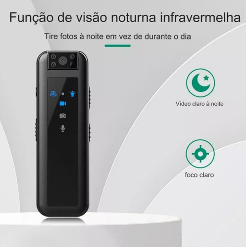 Câmera Portátil Noturna Espiã Corporal 256gb Frete Grátis