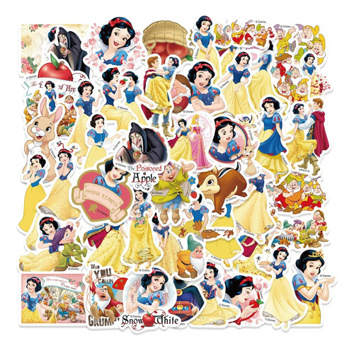 50 Pegatinas De Dibujos Animados De Blancanieves, Juguete, C