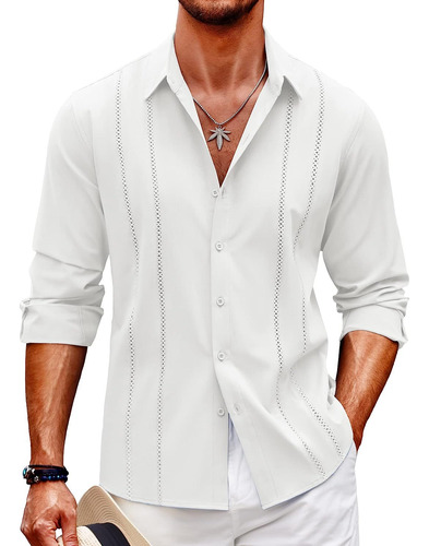 Hombre Polera Casual Button Down Polera De Manga Larga