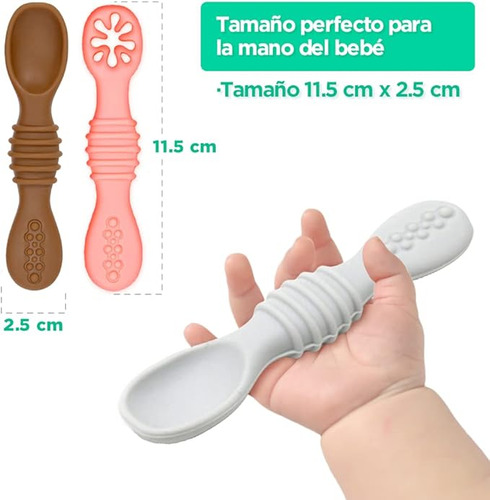 Cuchara Para Bebés 2 En 1 De Silicona Blanda Sin Bpa