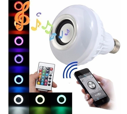 Foco Parlante Bluetooth Multicolor Led Inteligente + Control