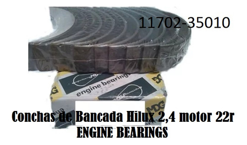 Conchas De Bancada Hilux 2,4 Motor 22r Engine Bearings