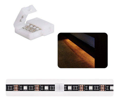 Imagen 8 de 9 de 10 X Conector Doble Hebilla Para Tira De Led 5050 Rgb
