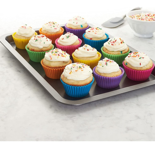 12 Unidades Forma De Silicone Para Cupcake Livre De Bpa
