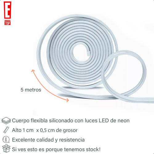 Tira De Luces Led Neon Flexible 5 M Azul