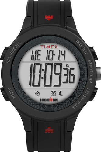 Reloj Timex Tw5m46400so Men's Ironman T200 42 Mm De Cuarz Color De La Correa Negro Color Del Bisel Bisel Función E Color Del Fondo Gris