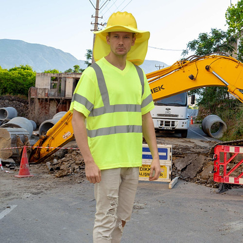 Aykrm Hi Vis Camiseta Ansi Clase 3 Cuello 5 Reflectante