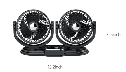 Ventilador Plegable Negro De Doble Cabeza For Coche