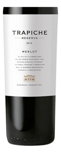 Pack De 6 Vino Tinto Trapiche Reserva Merlot 750 Ml