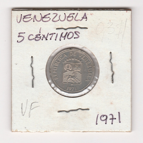 Moneda Venezuela 5 Céntimos 1971 Vf