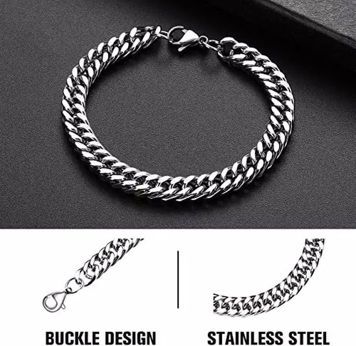 Pulsera Esclava Eslabones Cubanos Acero