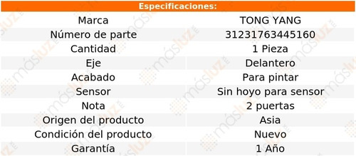 Defensa Del S/hoyo P/sensor P/pintar Bmw 320i 12/13