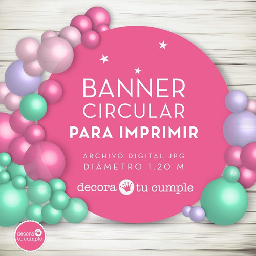 Banner Circular Circo Payaso Plimplim Imprimible Cumpleaños