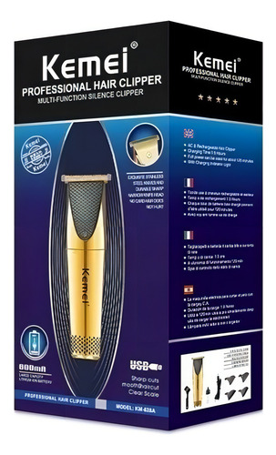 Maquina Patillera Kemei Km-628a Cuchilla T Dorada Exclusiva