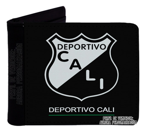 Billetera Cartera Cuero Sintético Equipo Cali Futbol 01