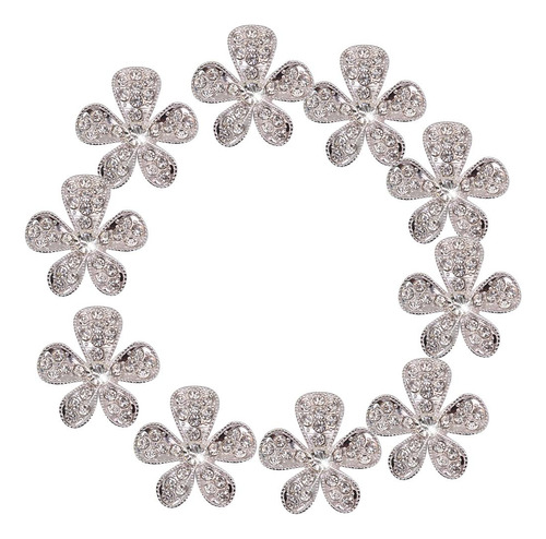 20 Piezas F Crystal Flower Rhinestone Botones Diy Craft