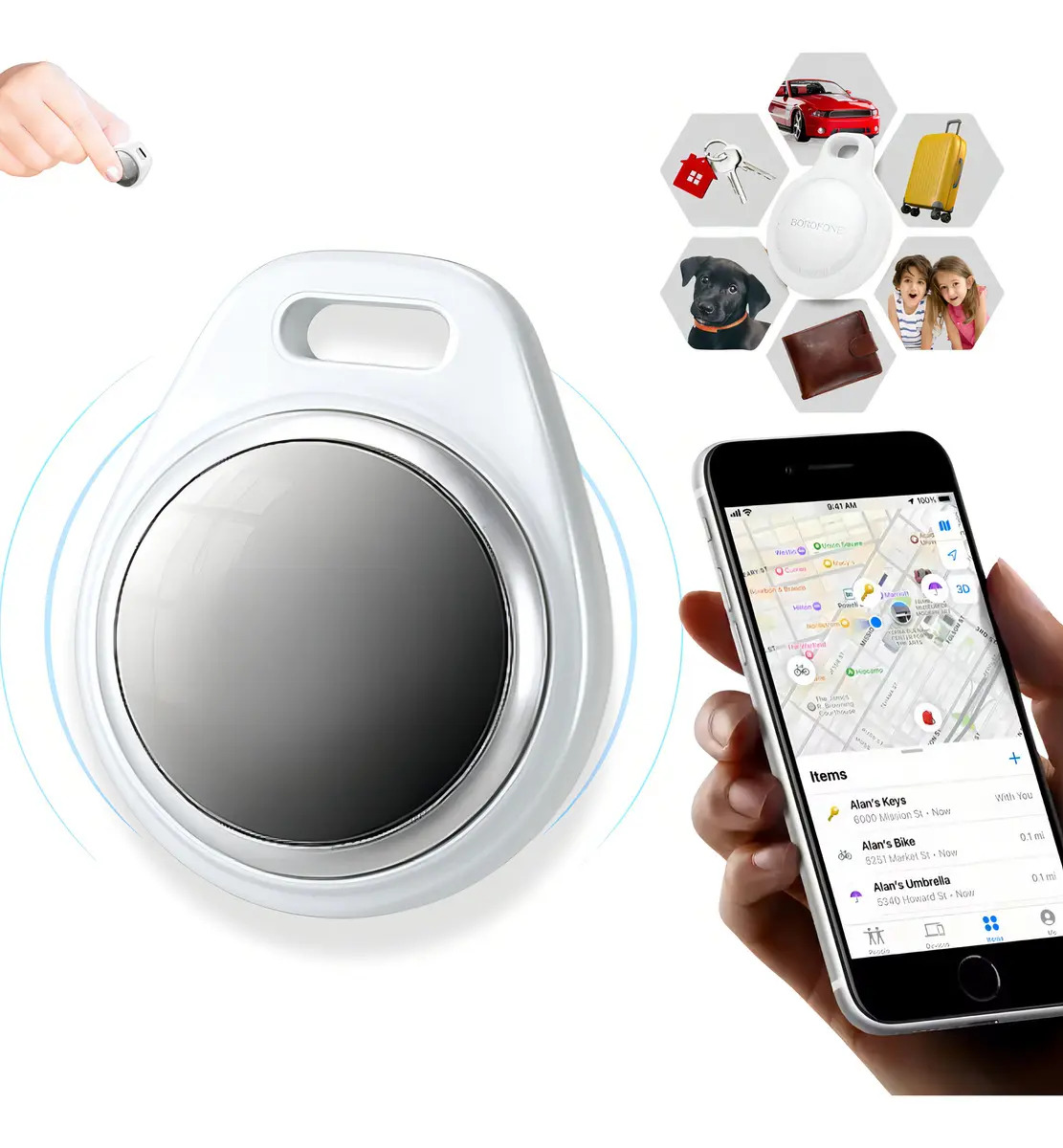 Smart Tag iOS Localizador GPS Bluetooth Laj Variedades Branco